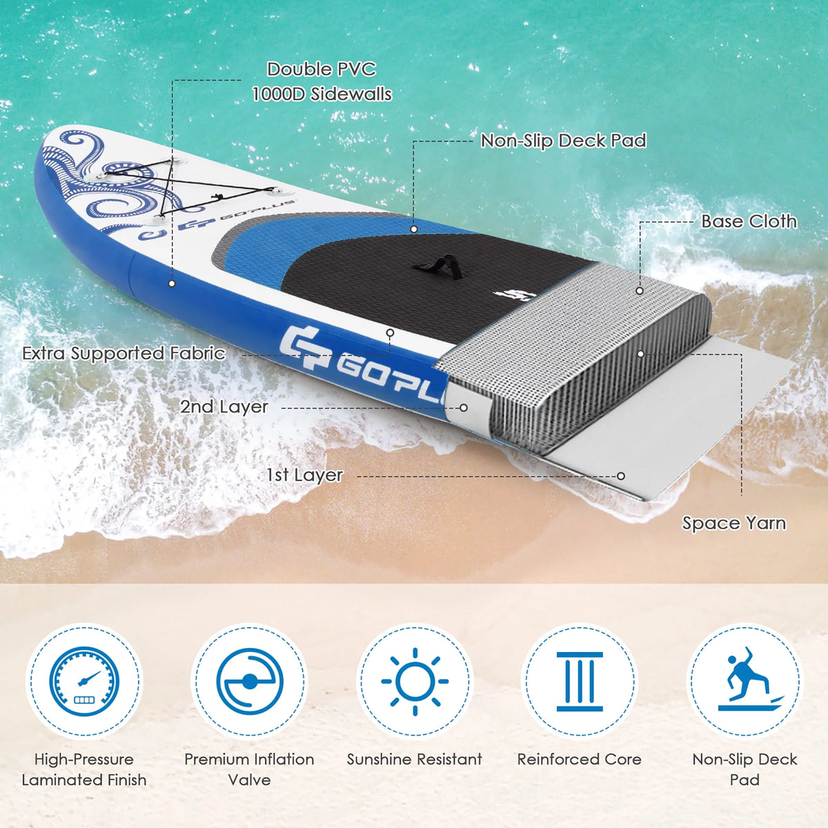 10.5' Inflatable Stand Up Paddle Board T86941