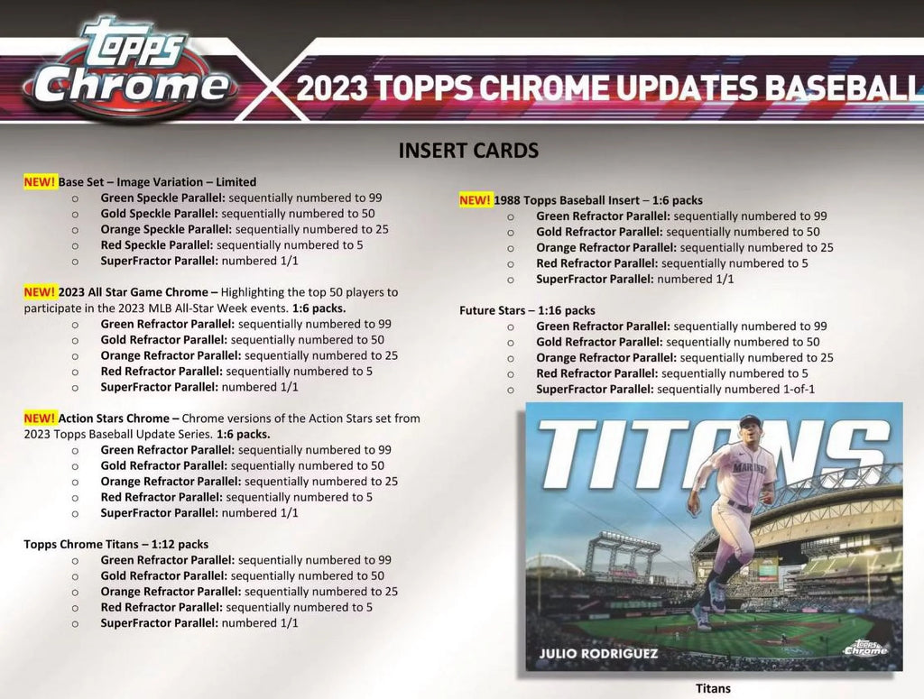 2023 Chrome Update Series Baseball Trading Card Hobby Box I160252