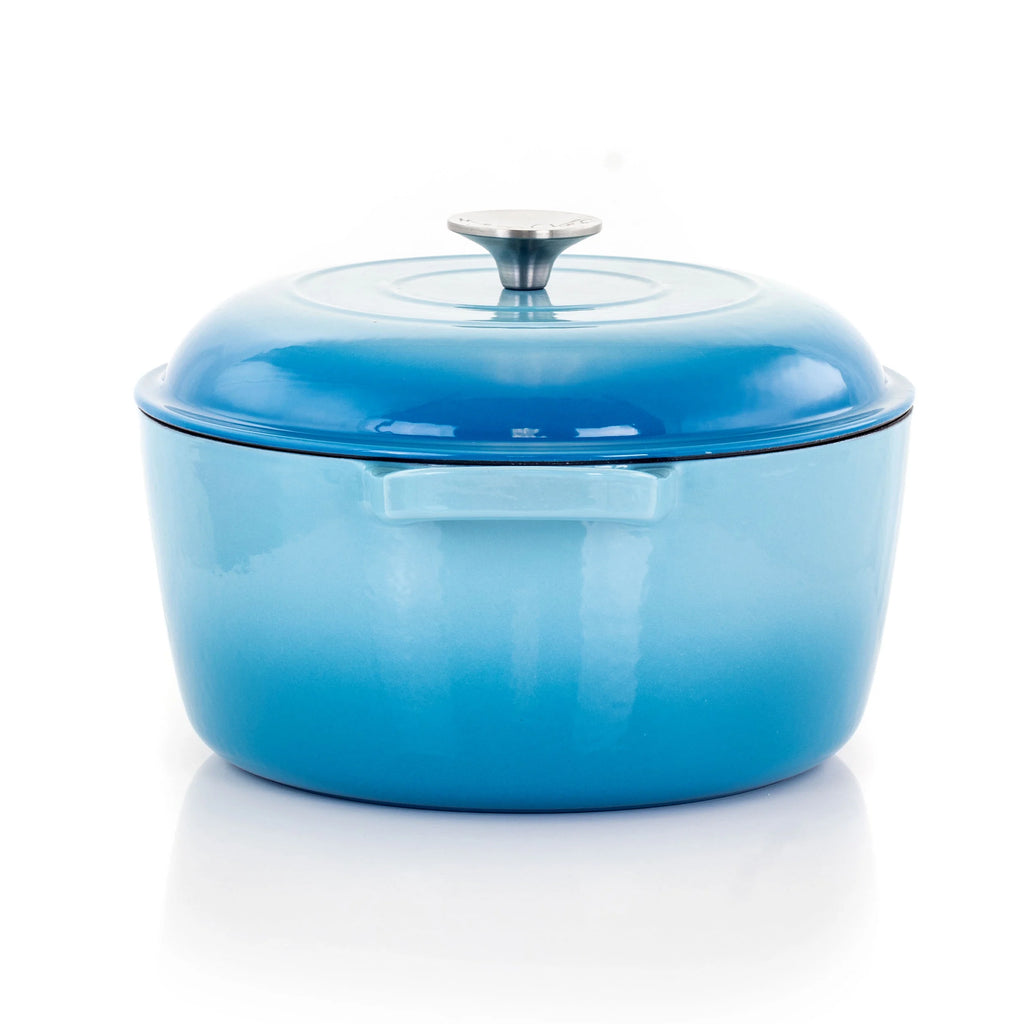 5 Quarts Blue Enameled Cast Iron Casserole with Lid T2375