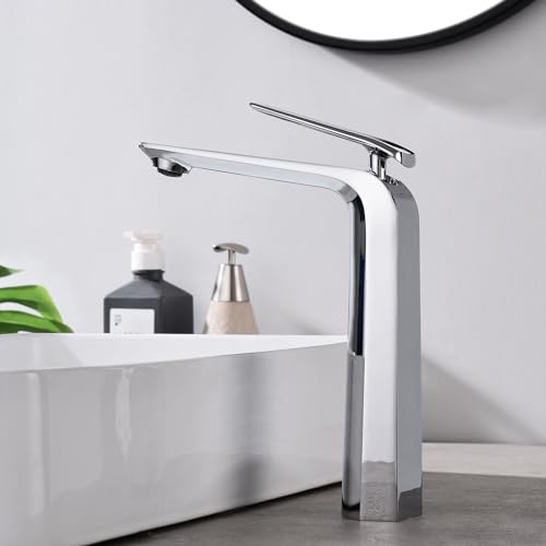 Tall Brushed Gold Brass Single Handle Vessel Sink Bathroom Faucet X374