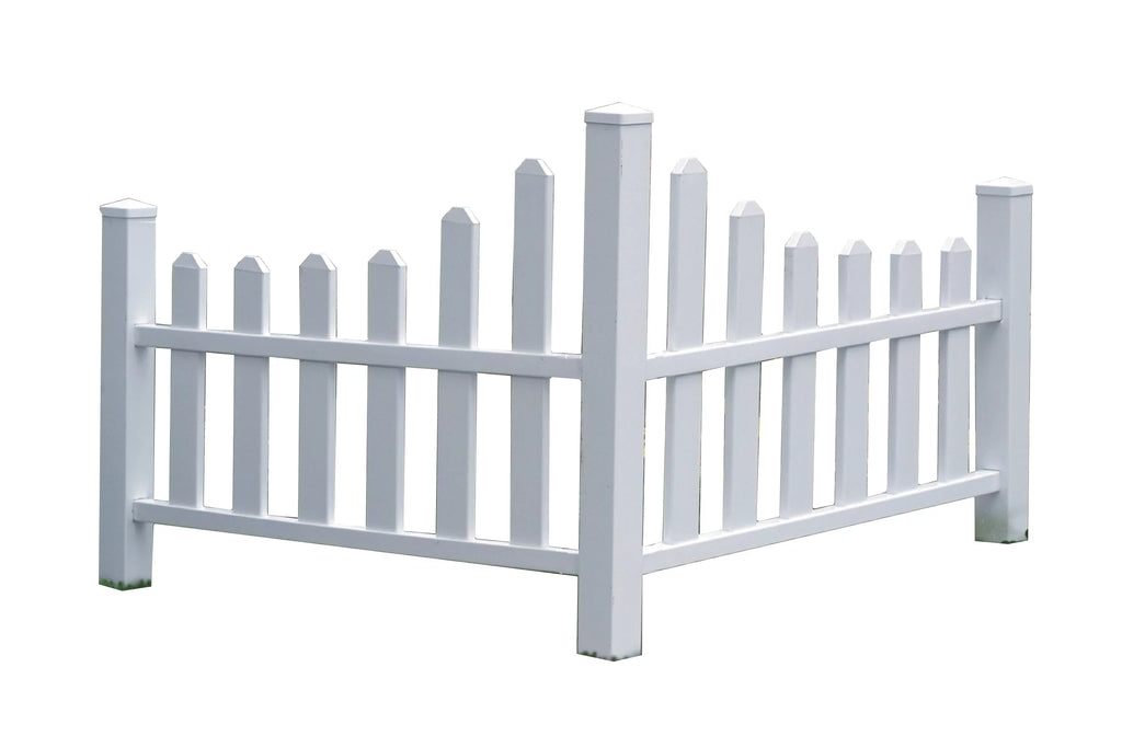 White Vinyl Corner Picket Fence Accent E12713