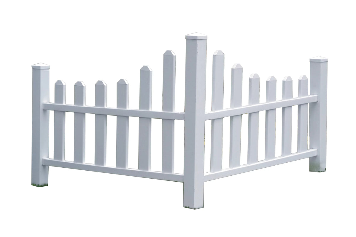 White Vinyl Corner Picket Fence Accent E12713