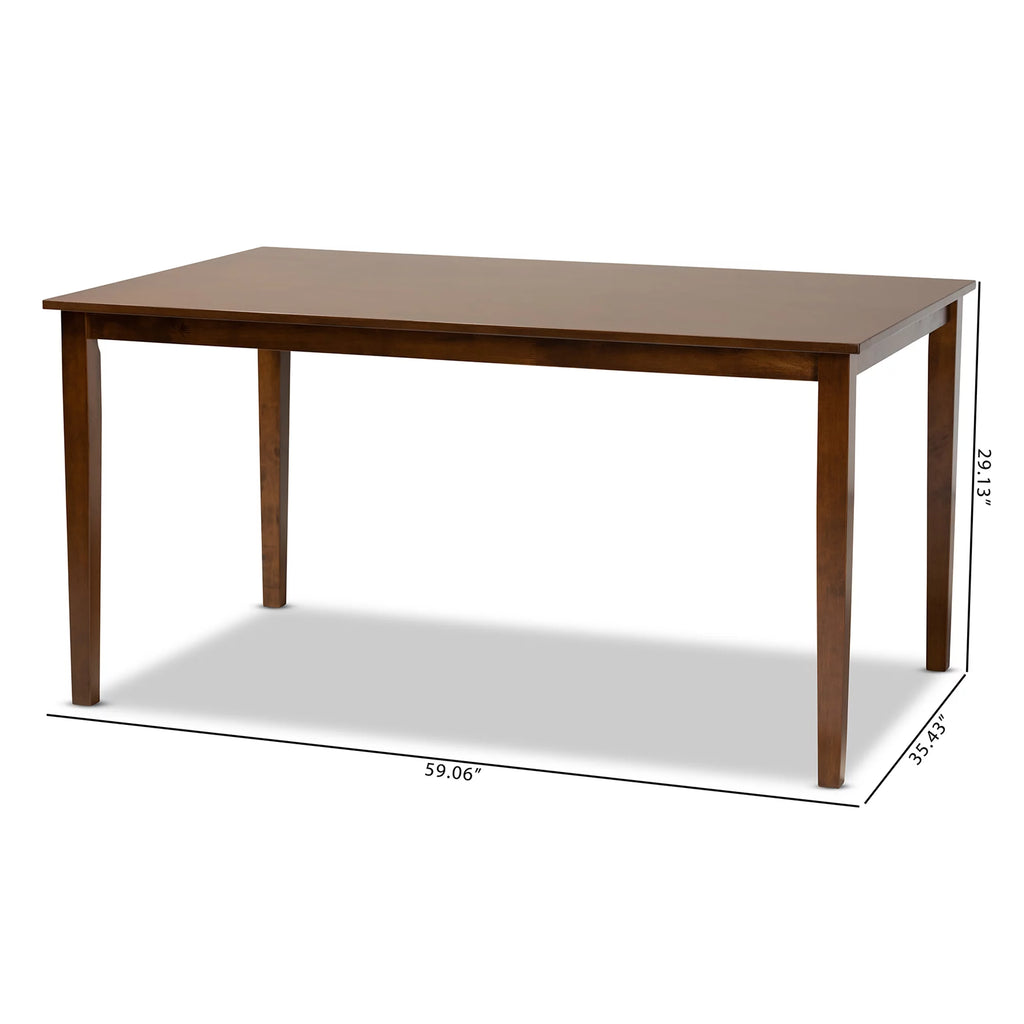 Walnut Brown Rectangular Wood Dining Table X3669