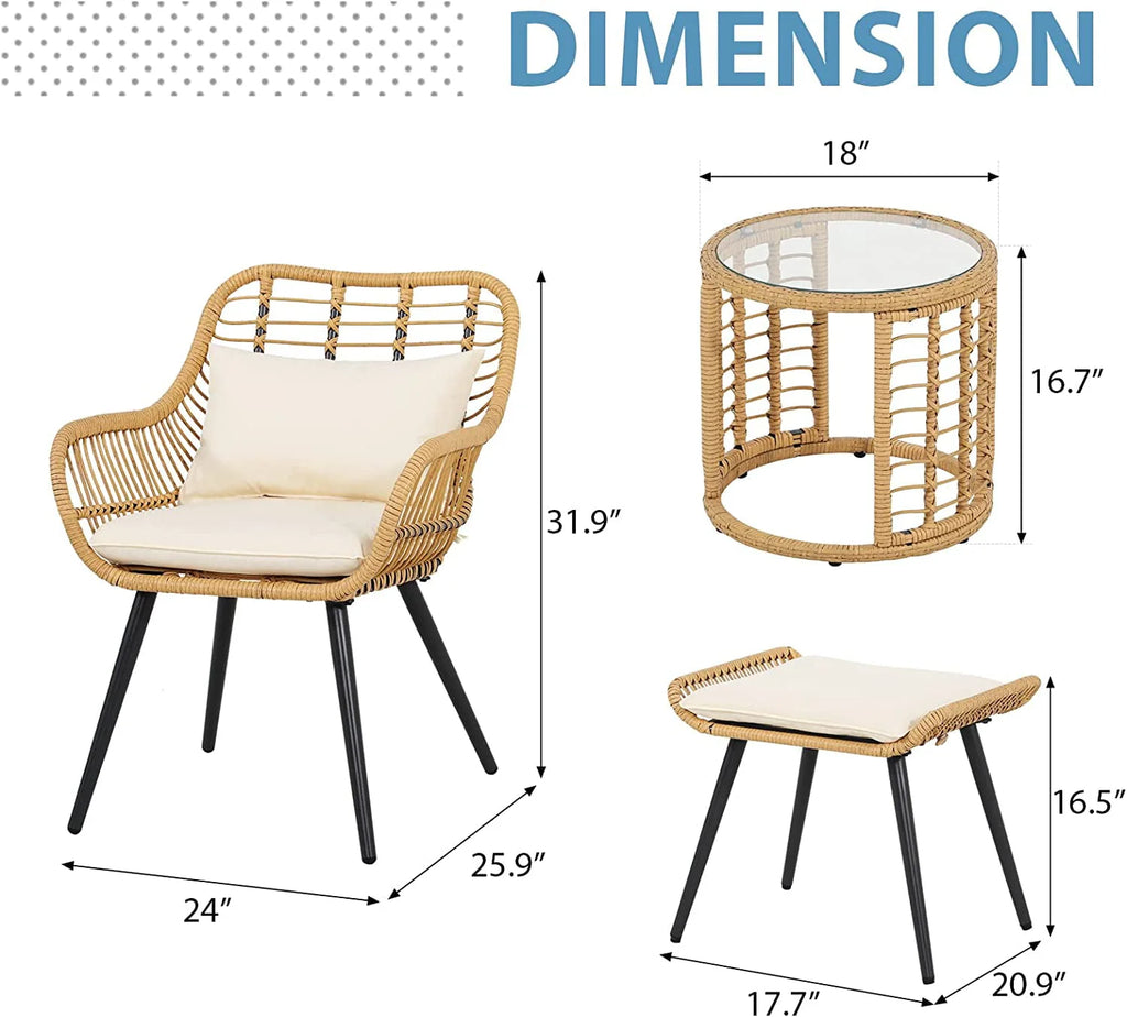 5-Piece PE Rattan Wicker Patio Furniture Set G6129
