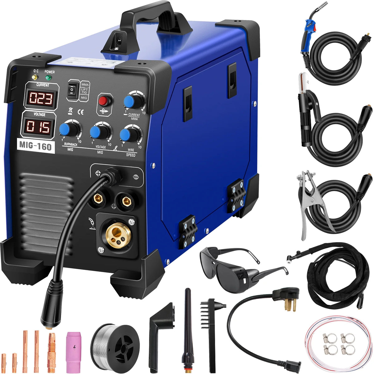 160 Amp 3 in 1 MIG TIG Arc Welder 110V/220V DC Welding Machine G910