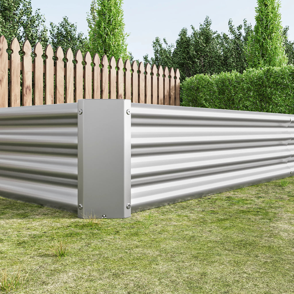 Metal Raised Garden Bed Outdoor for Vegetables Flowers Herb U7643