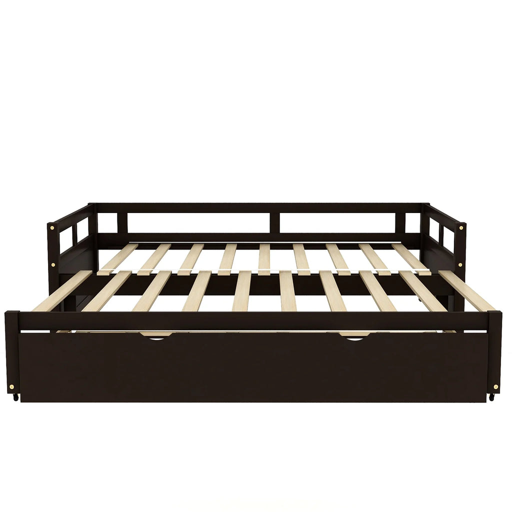 Wood Twin Size Daybed with Double Trundle F45766