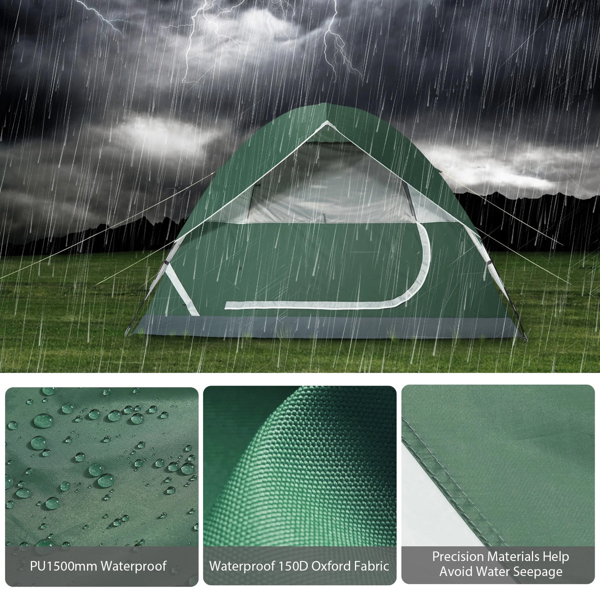 Waterproof 5-6 Person Lightweight Dome Camping Tent with Carry Bag J709696