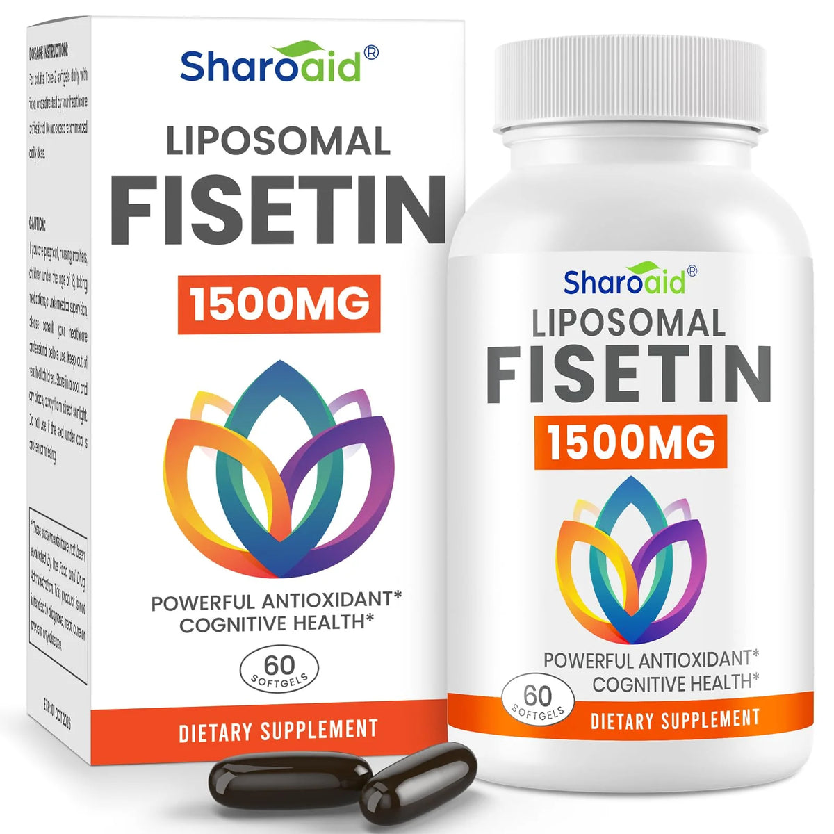 Fisetin Supplements 1500mg Liposomal 60 Softgels E695