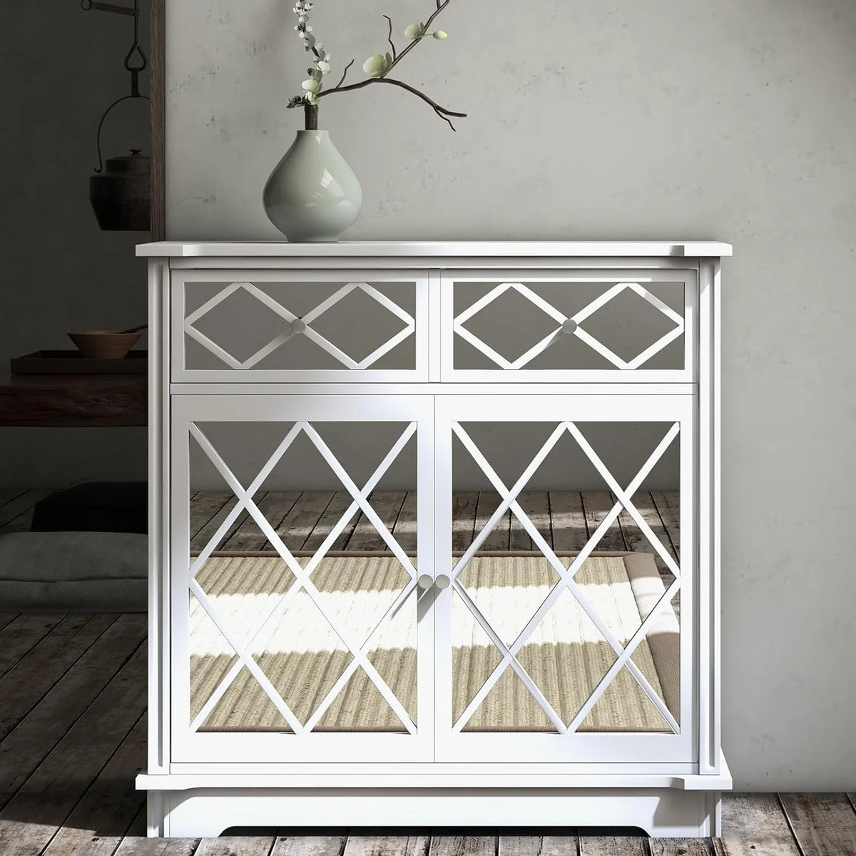 White 3 Drawer Dresser W26680