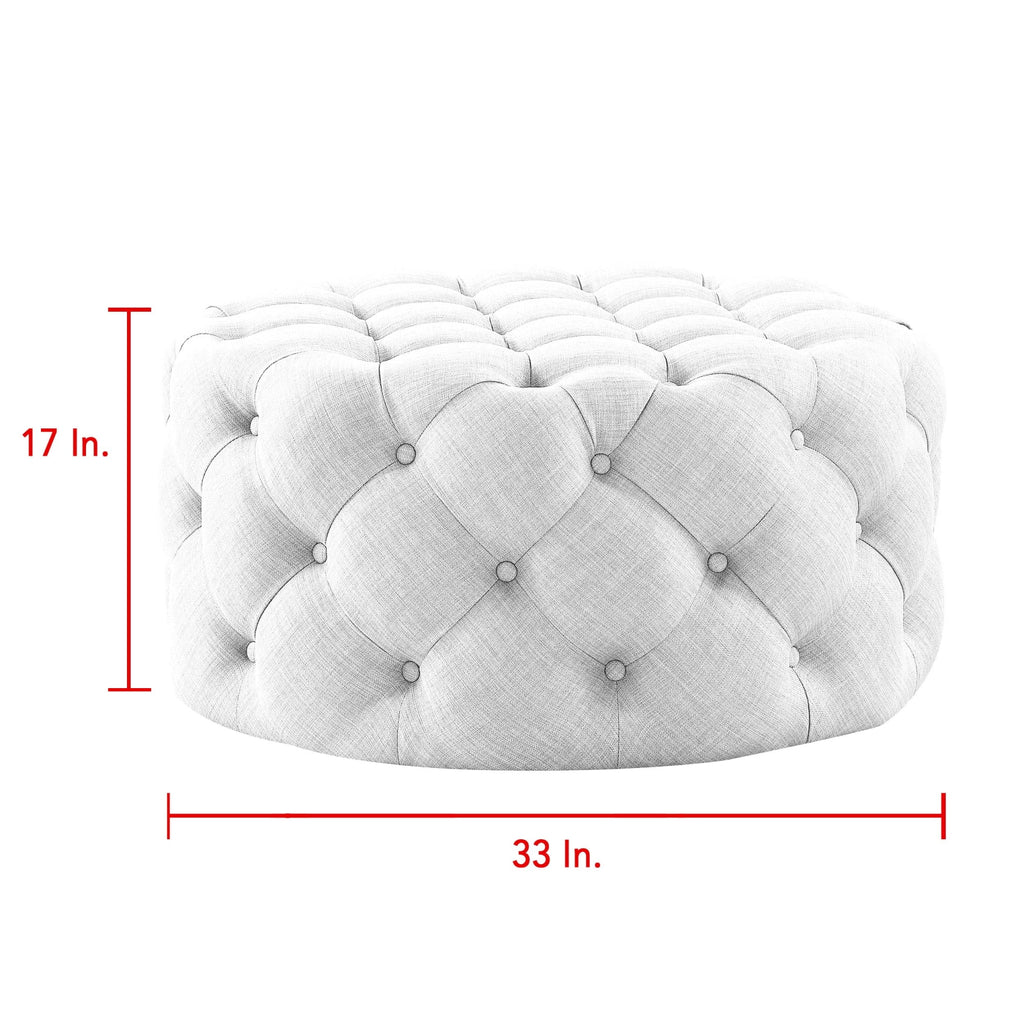 Navy Velvet Tufted Round Cocktail Ottoman Z734