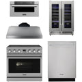 36 Electric Range, Range Hood, Dishwasher, Microwave and Wine Cooler I9875