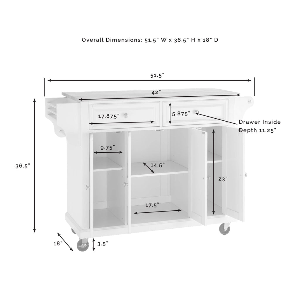 Wood Granite Top Kitchen Cart G43385