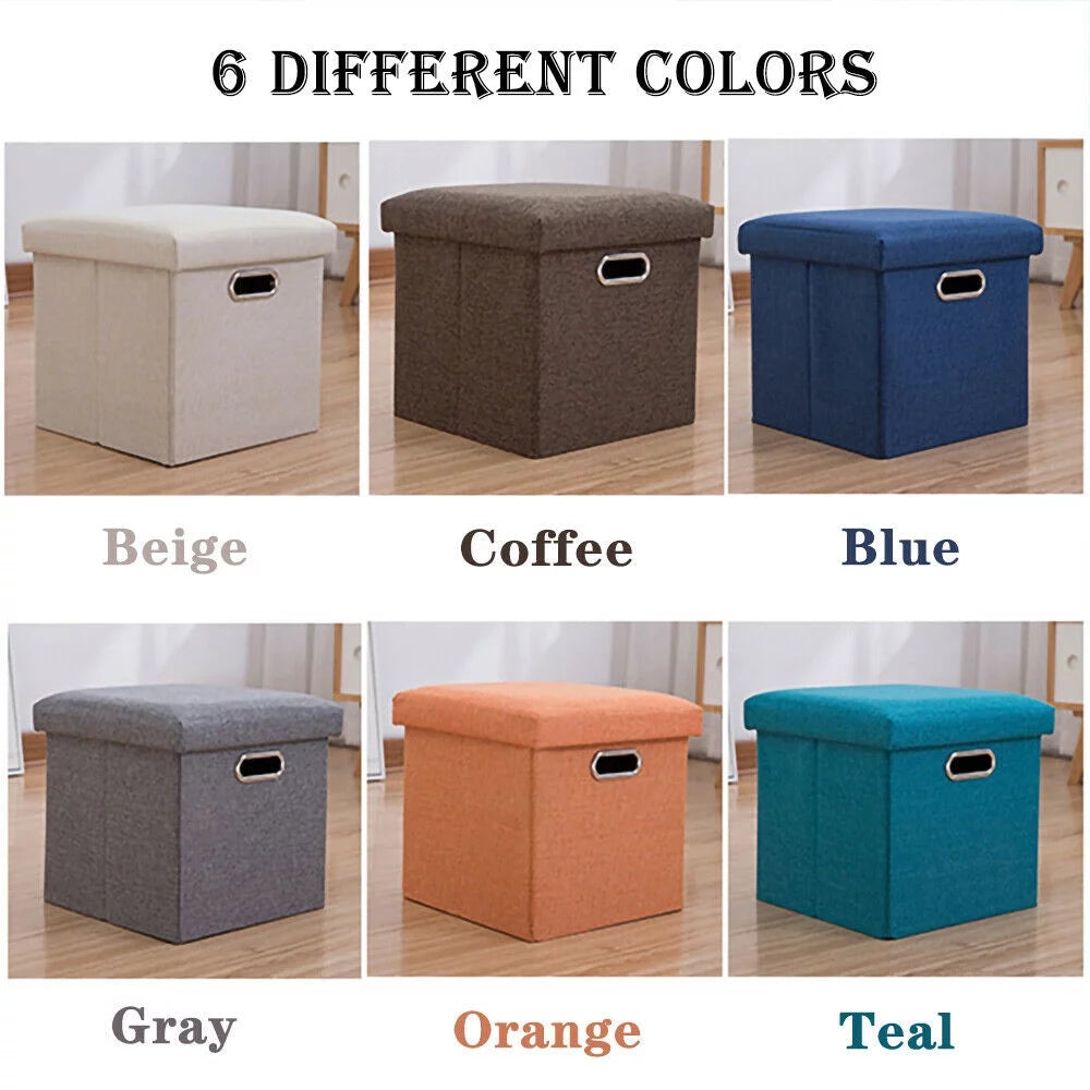 11.8'' Linen Foldable Storage Ottoman E89745