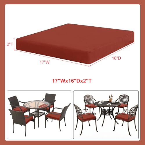Outdoor Chair Cushion Set of 4 Rainproof Color Fade Resistant 19 x 19 x 2 in Square C32324