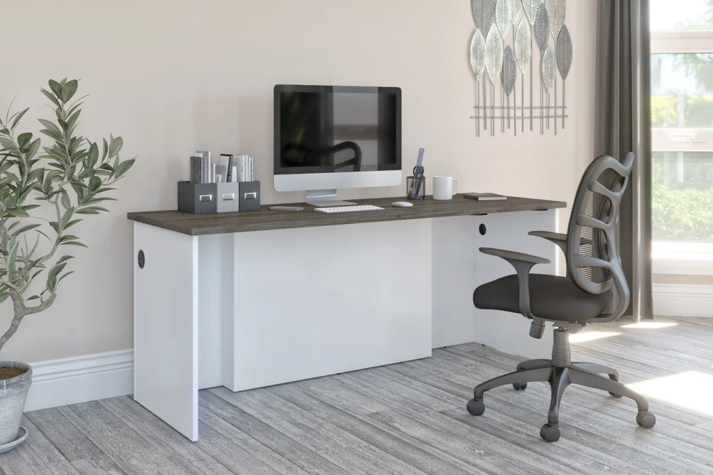 71W Desk Shell in Walnut Grey & White C58773