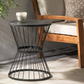 16 Inch Metal Side Table in Matte Black O8765
