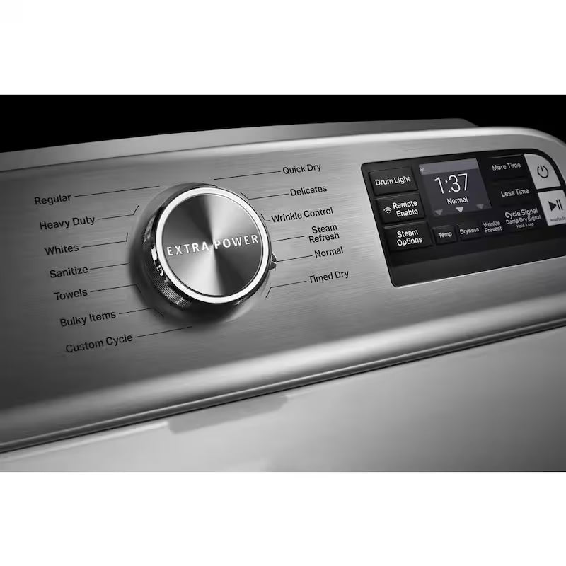 White Gas Vented Dryer with Steam J16687