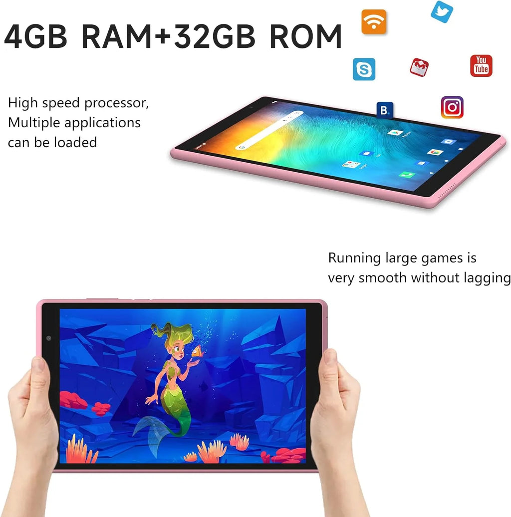 8 inch Android Tablet 32GB Storage Quad-core 1280x800 IPS Dual Camera Z81007