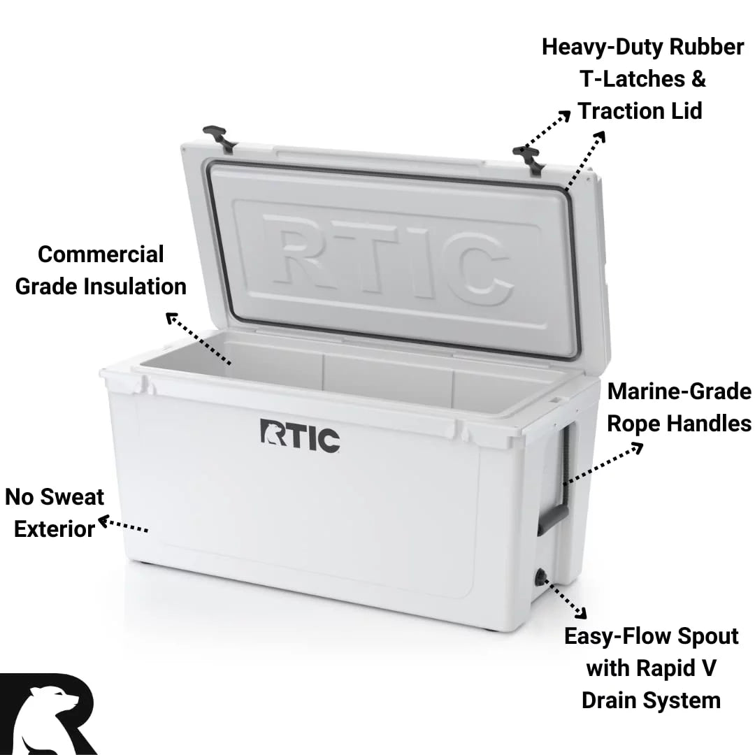 145 qt Insulated Portable Cooler White R4191