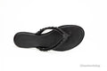 Black Leather Flip Flop Sandals L3705