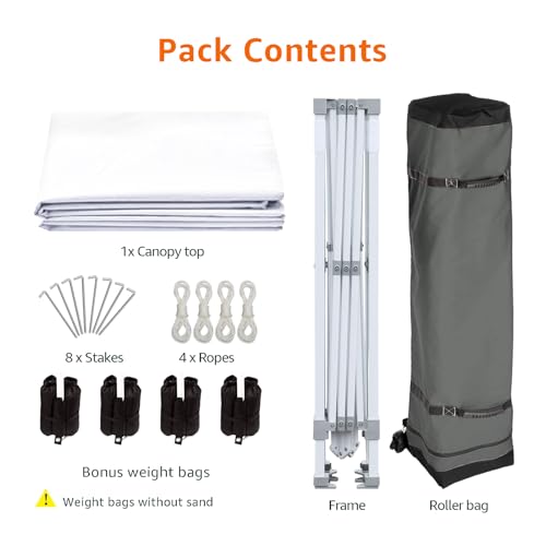 10 x 10 Pop Up Canopy Tent with Wheeled Carry Bag, Blue W69511