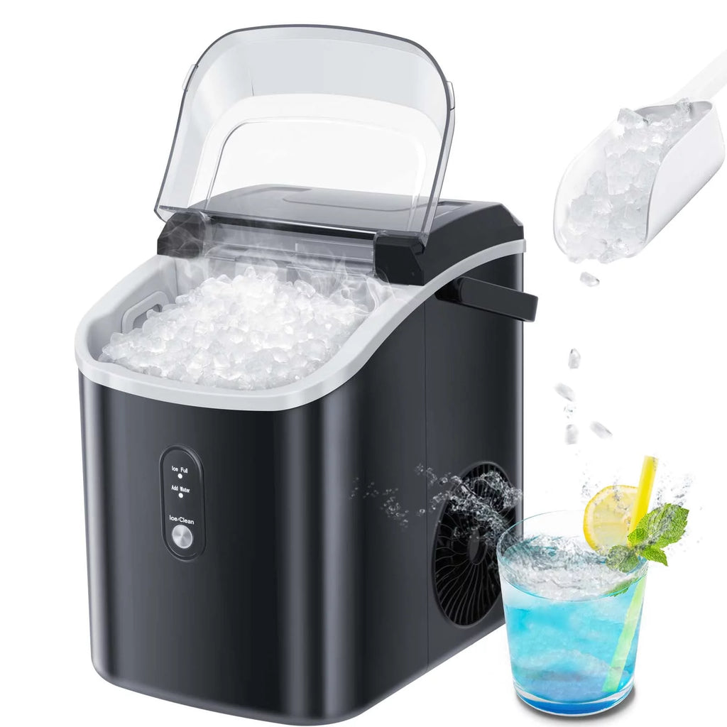 Nugget Ice Maker Countertop with Soft Chewable Pellet Ice, 34lbs/24H, Self-Cleaning, Gray F51348