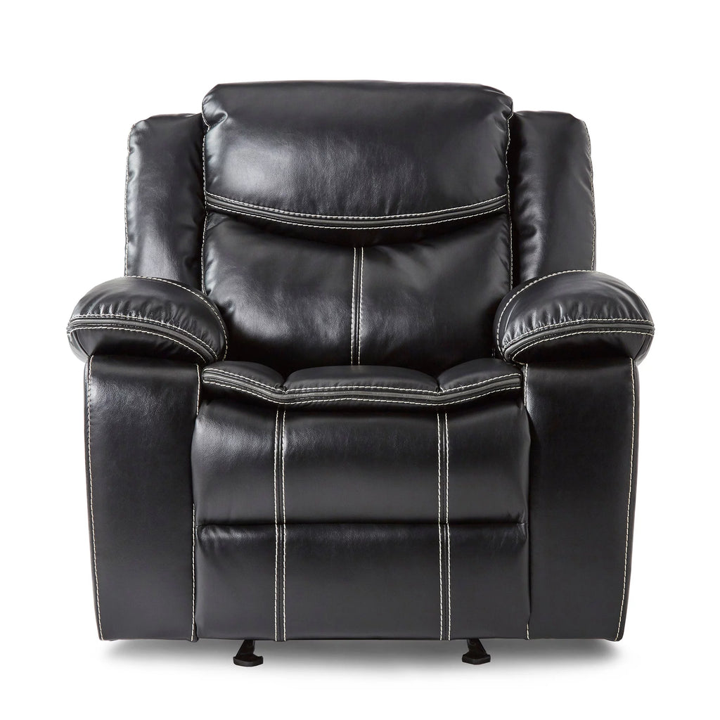 Black Faux Leather Upholstered Reclining Chair L919886