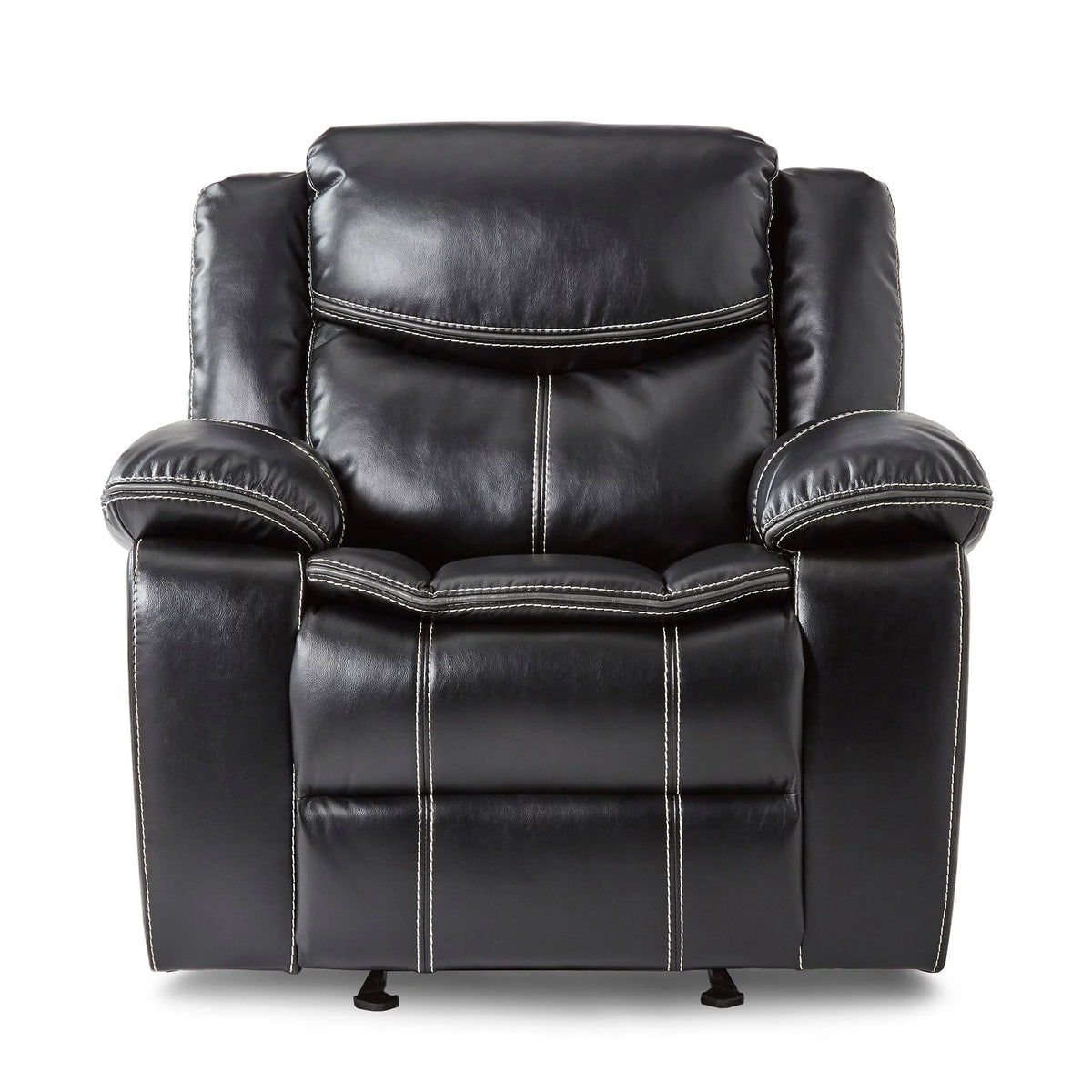 Black Faux Leather Upholstered Reclining Chair L919886