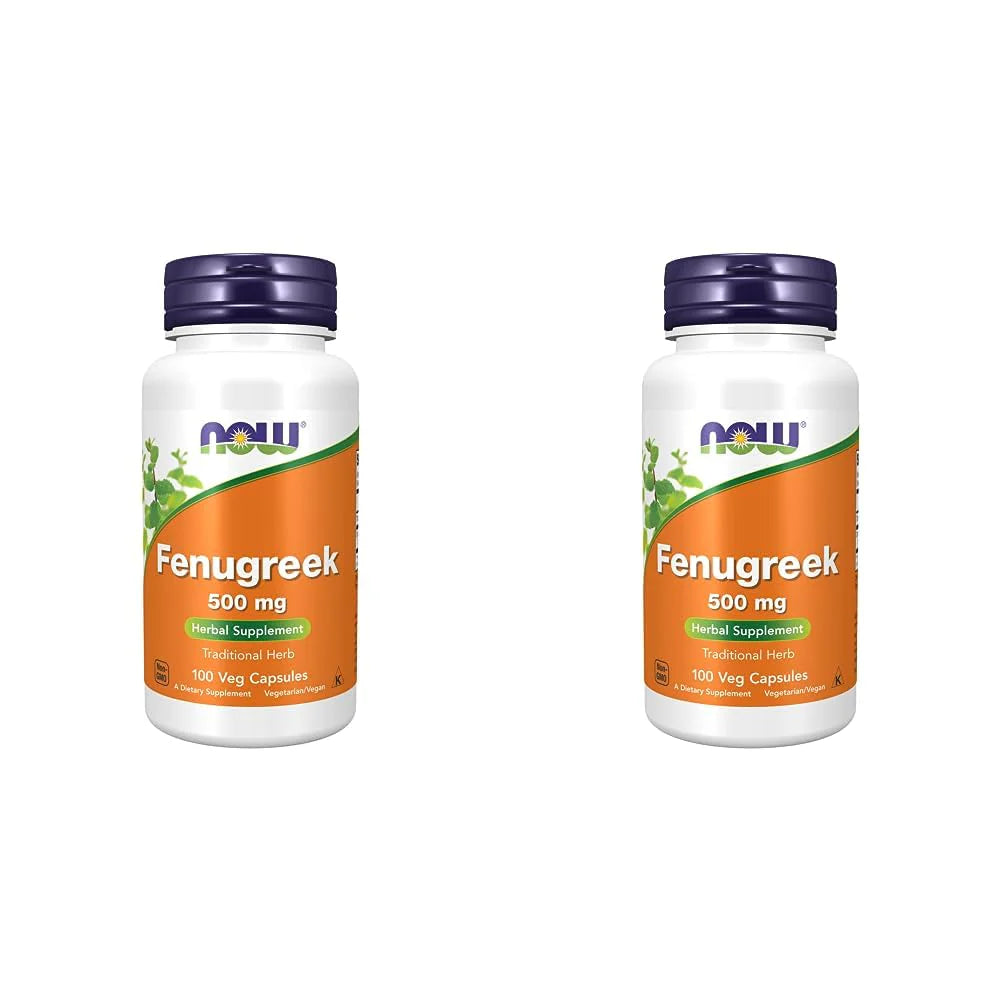 Fenugreek 500 mg Herbal Supplement 100 Veg Capsules Pack of 2 W638