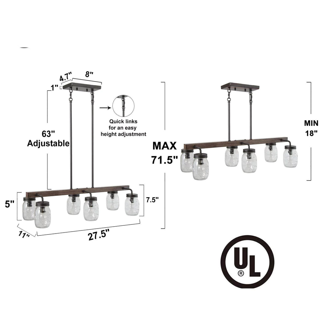 6-Light Glass Chandelier I9502