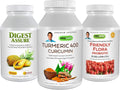 3 Product Digestive Bundle 60 Capsules Turmeric 400 Curcumin U779