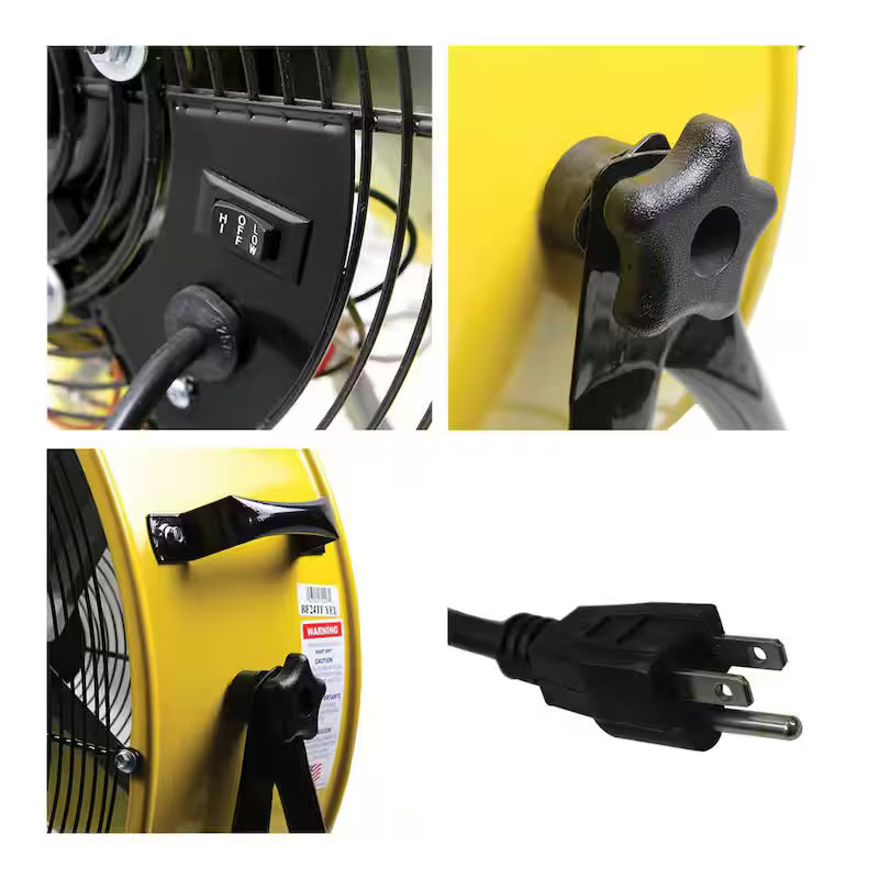Yellow 2 Fan Speeds Drum Fan Z8809