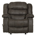 Gray Polyester Rocker Recliner with Dual Cupholders P86132