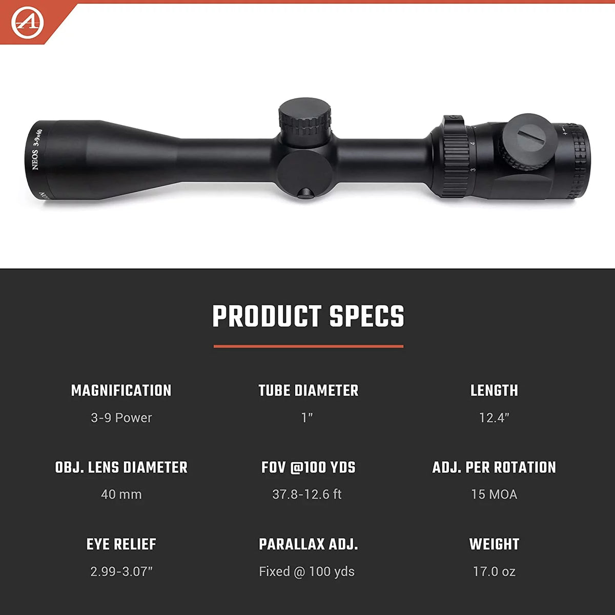 3-9x40 1 inch SFP BDC 500 IR Riflescope I37334