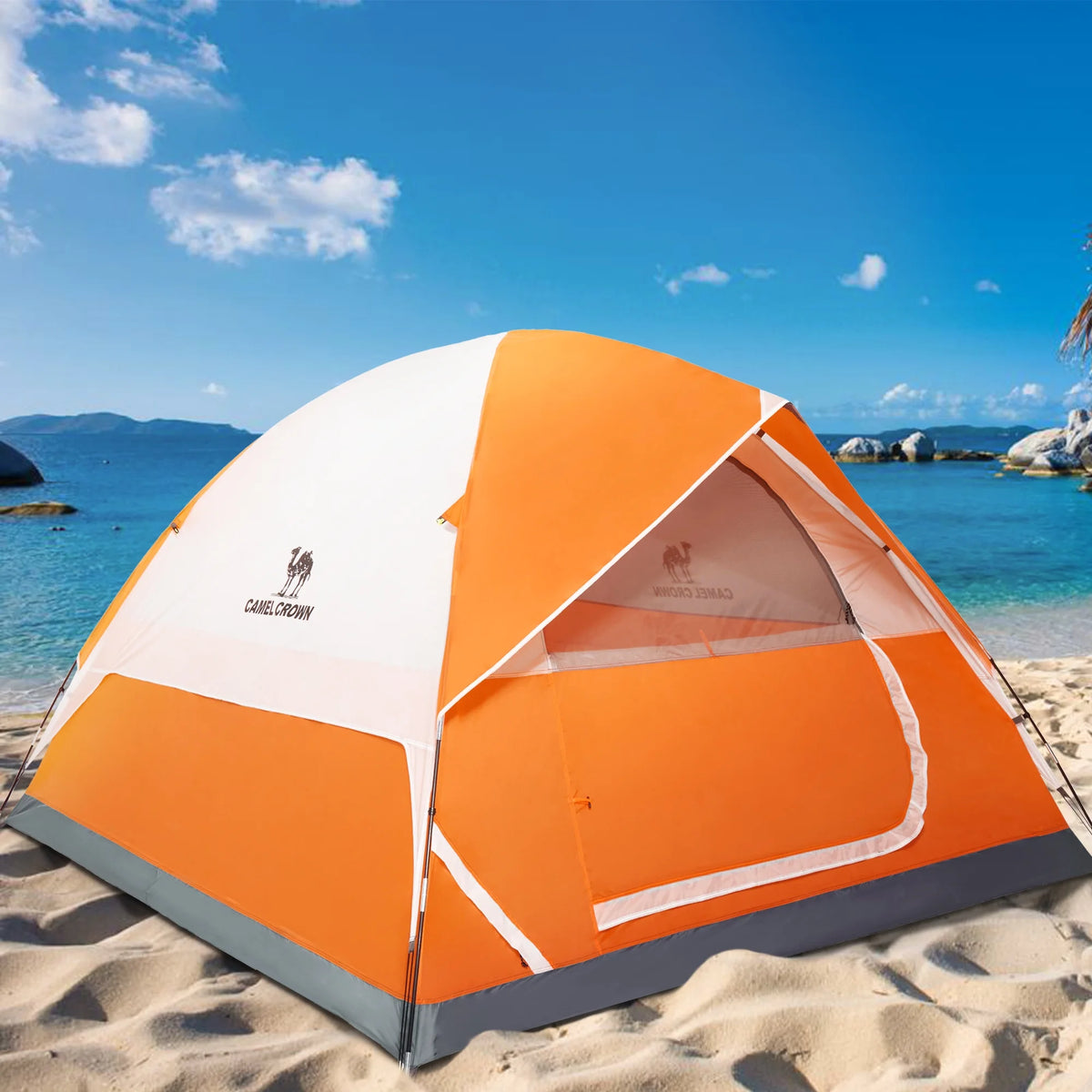 Waterproof 5-6 Person Lightweight Dome Camping Tent with Carry Bag J709696