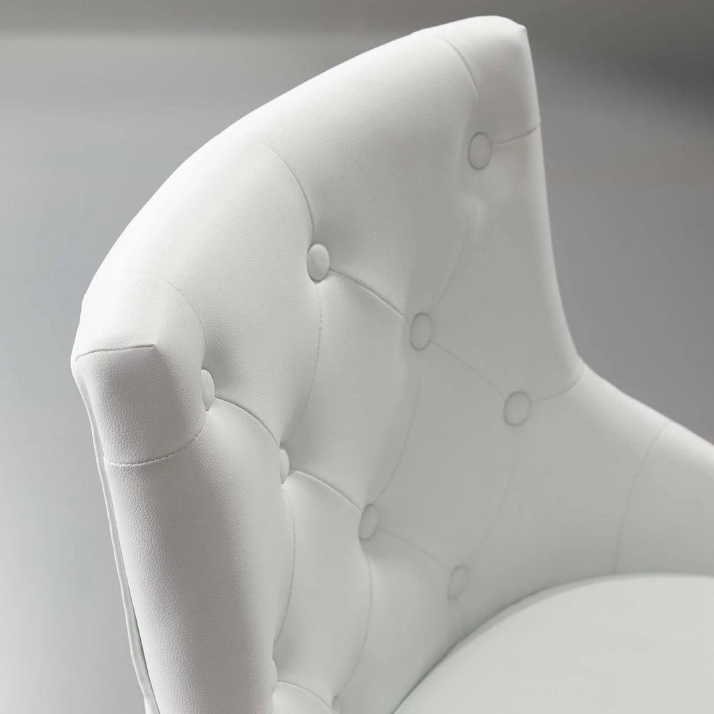 White Faux Vinyl Leather Aluminum Office Chair W7326