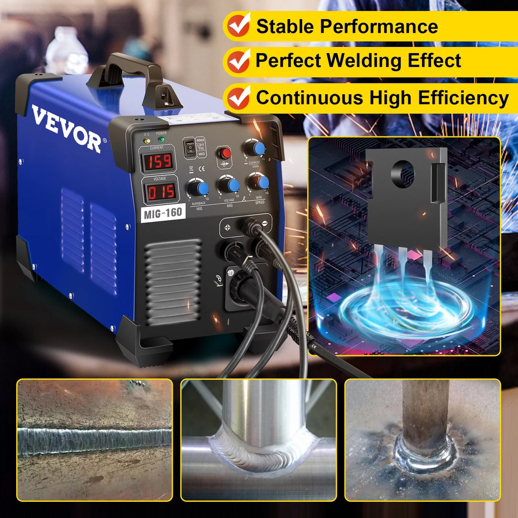 160 Amp 3 in 1 MIG TIG Arc Welder 110V/220V DC Welding Machine G910