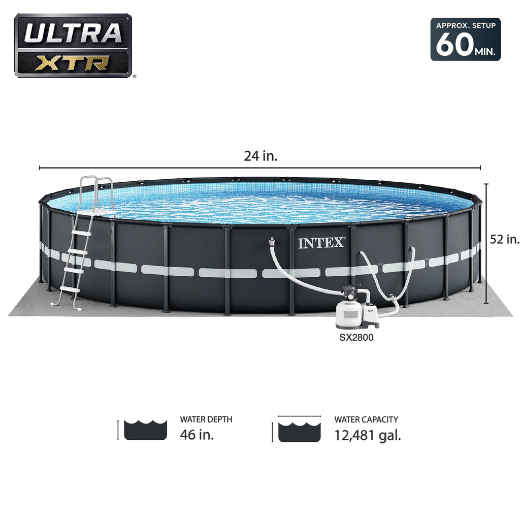 24 Feet by 52 Inch Above Ground Swimming Pool Set B34724