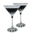 Black and White Checkered Martini Glass T41475