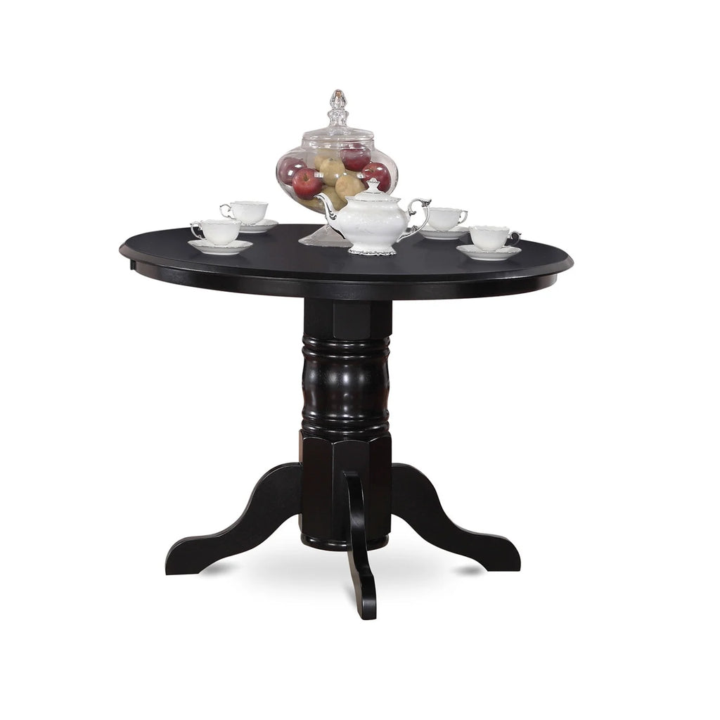 Round 42 Inch Table and 2 Wood Seat Chairs Y43315