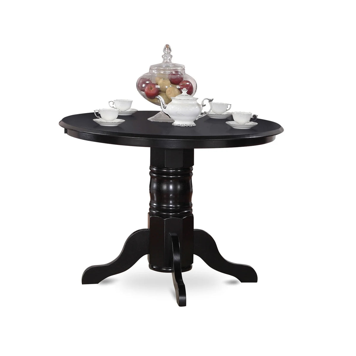 Round 42 Inch Table and 2 Wood Seat Chairs Y43315