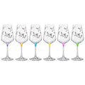 Assorted Colors Butterfly Wine Glasses Set of 6 12 oz G785