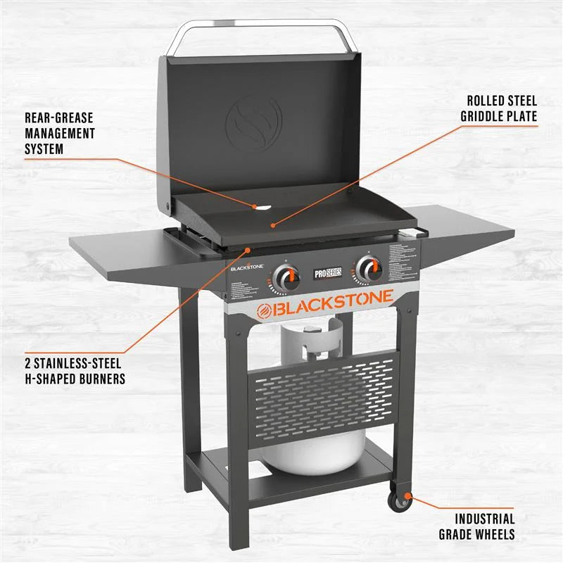 2 Burner Propane Griddle with Hood O313