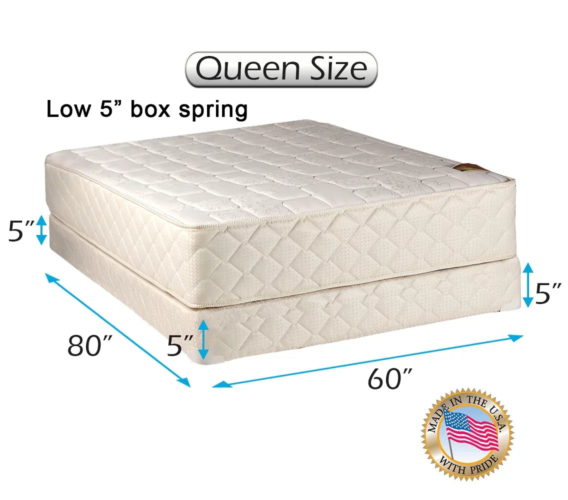 Queen Mattress and Box Spring Set with Bed Frame H3109