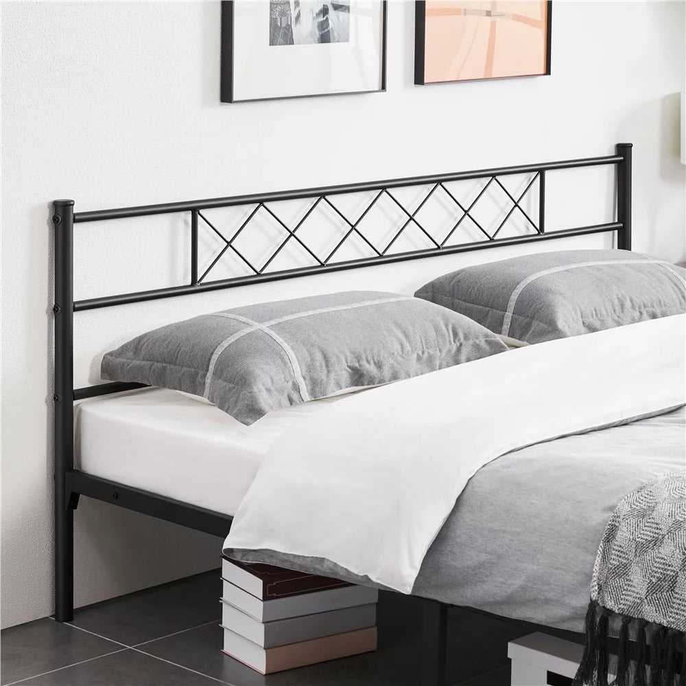 King Metal Slatted Bed Frame with Headboard & Footboard B334314