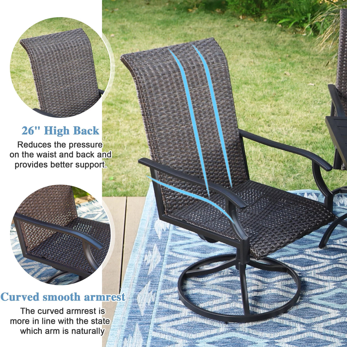 7 Pieces Wicker Rattan Patio Dining Set R403326